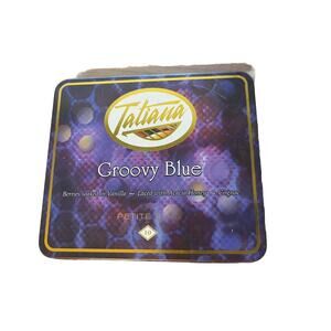Tatiana Groovy Blue Empty Cigar Tins (5) One Blue Tint Four Purple Tiny 5x5x5/8”